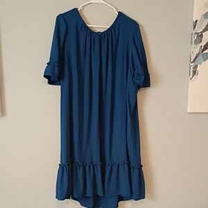Max Studio Blue Ruffle Dress